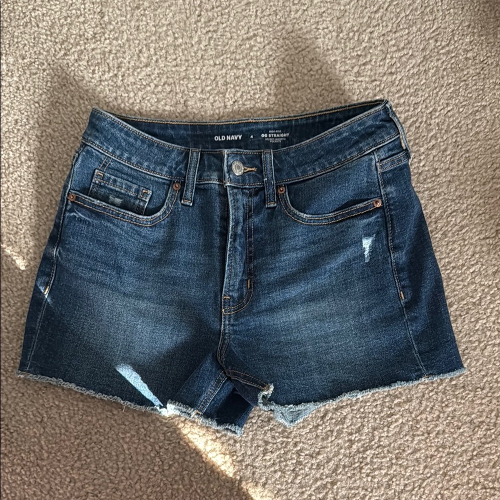 Old Navy Blue Jean Shorts Distressed Casual